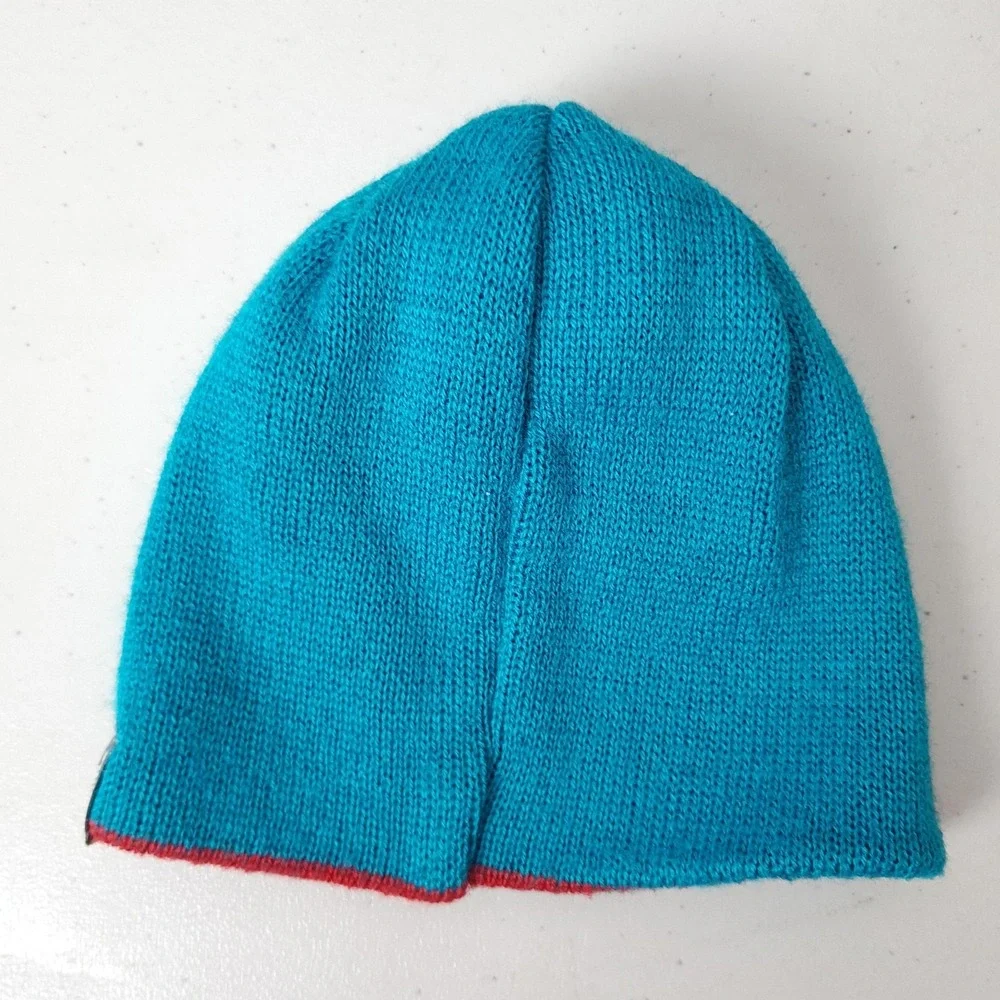 Smartwool Hat Beanie Baby Infant One Size Blue Red Striped Reversible Wool Knit